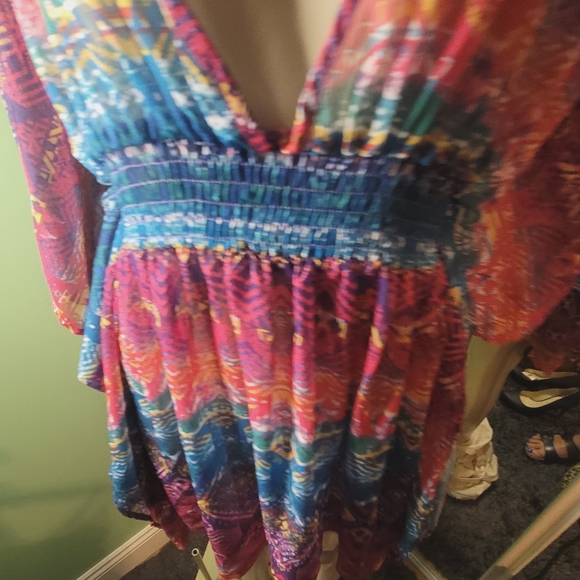 Jessica Simspon Multicolor Cutout Swimsuit Coverup - Picture 6 of 12